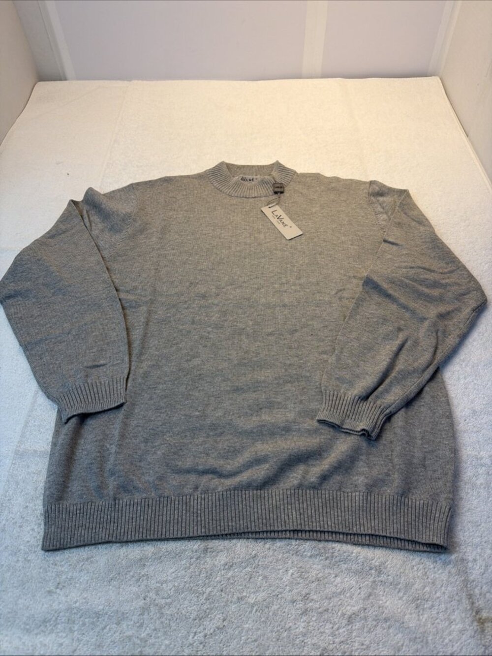 LaVane New York Sweater Crew Neck Men Heather Gray Sz L New w/Tags